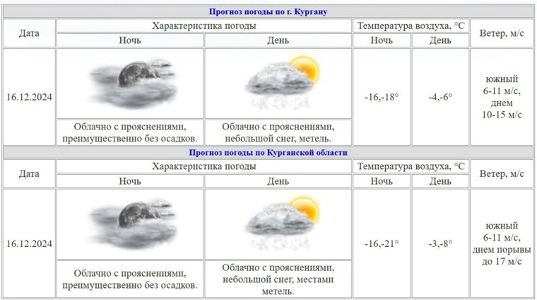 Синоптики предупреждают курганцев о сильном ветре и гололедице. Скрин
